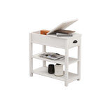 Narrow Side Table with Drawers and Flip-open Storage - 11.81 x 23.62 x 23.62