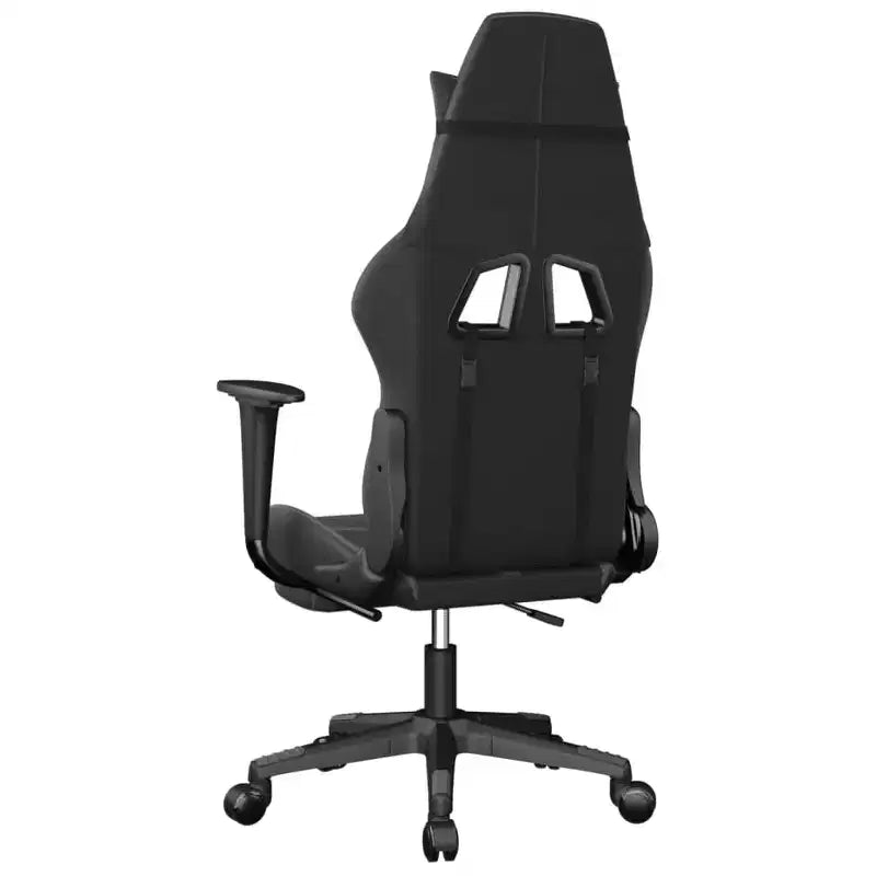 vidaXL Sedia da Gaming Massaggiante con Poggiapiedi, Nero e Grigio, Similpelle