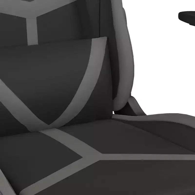vidaXL Sedia da Gaming Massaggiante con Poggiapiedi, Nero e Grigio, Similpelle