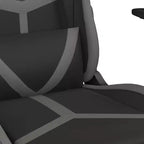 vidaXL Sedia da Gaming Massaggiante con Poggiapiedi, Nero e Grigio, Similpelle