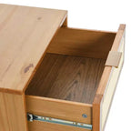 Comodino in legno massello Crawford con 2 cassetti portaoggetti