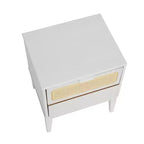 Comodino in legno massello Crawford con 2 cassetti portaoggetti