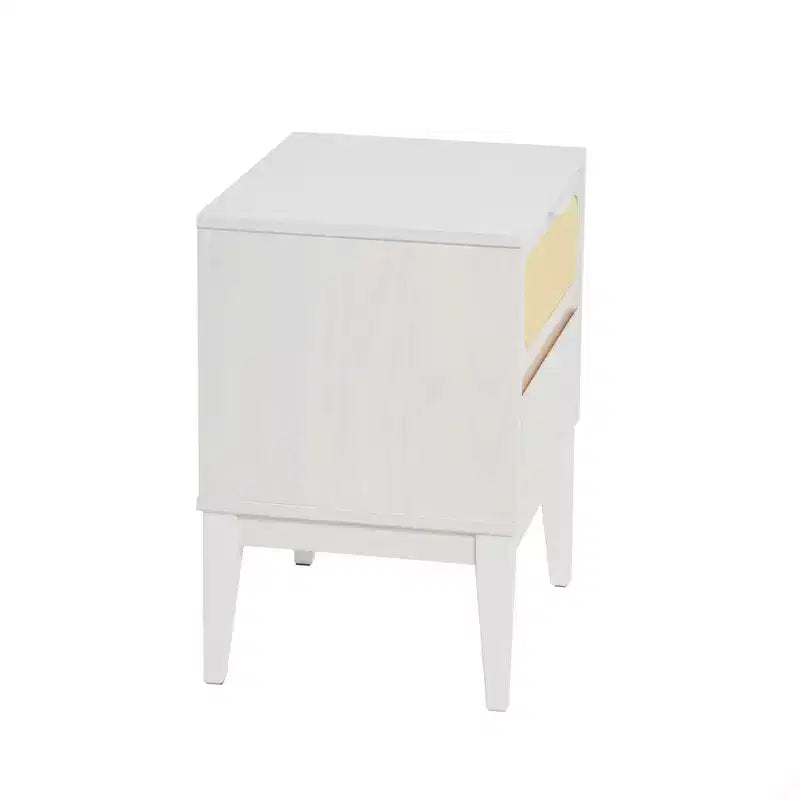 Comodino in legno massello Crawford con 2 cassetti portaoggetti