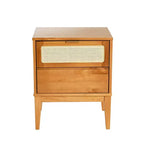 Comodino in legno massello Crawford con 2 cassetti portaoggetti