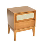Storied Home Crawford Solid Wood Nightstand with 2 Storage Drawers