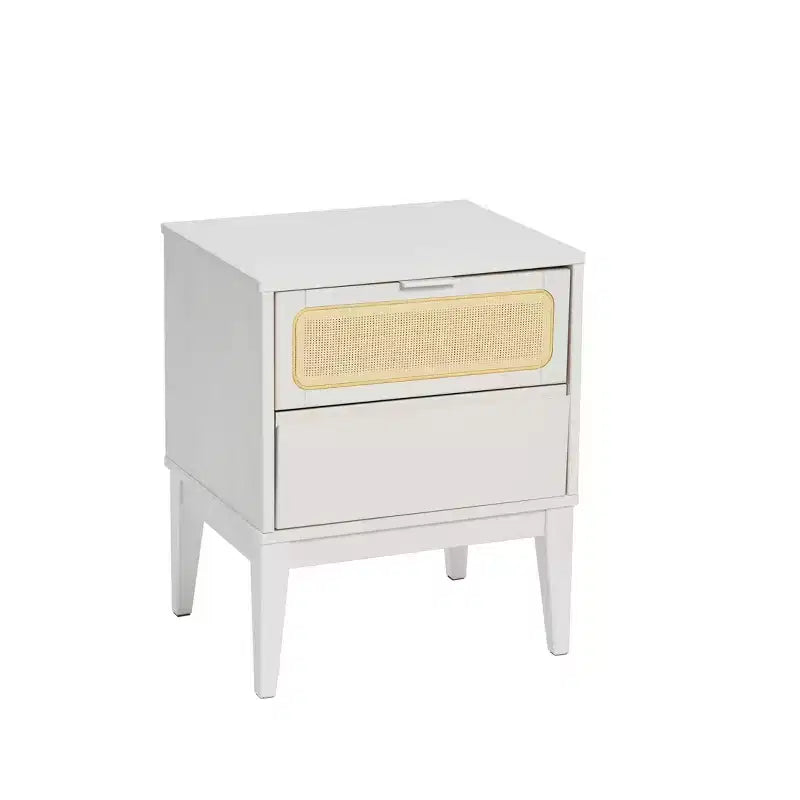 Comodino in legno massello Crawford con 2 cassetti portaoggetti