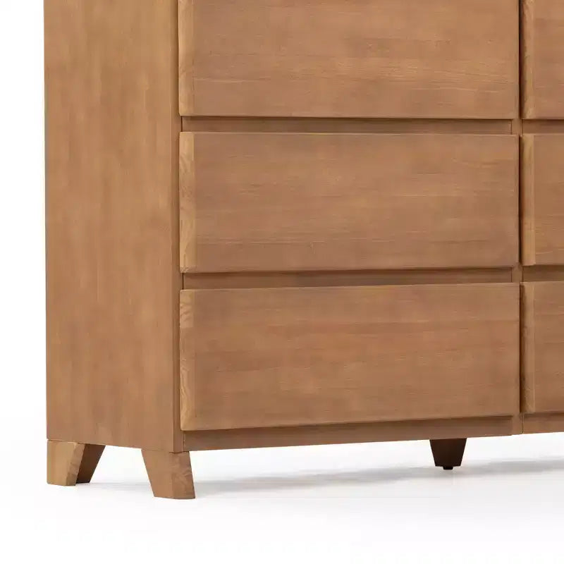 Cassettiera a 6 cassetti in legno massello stile rustico