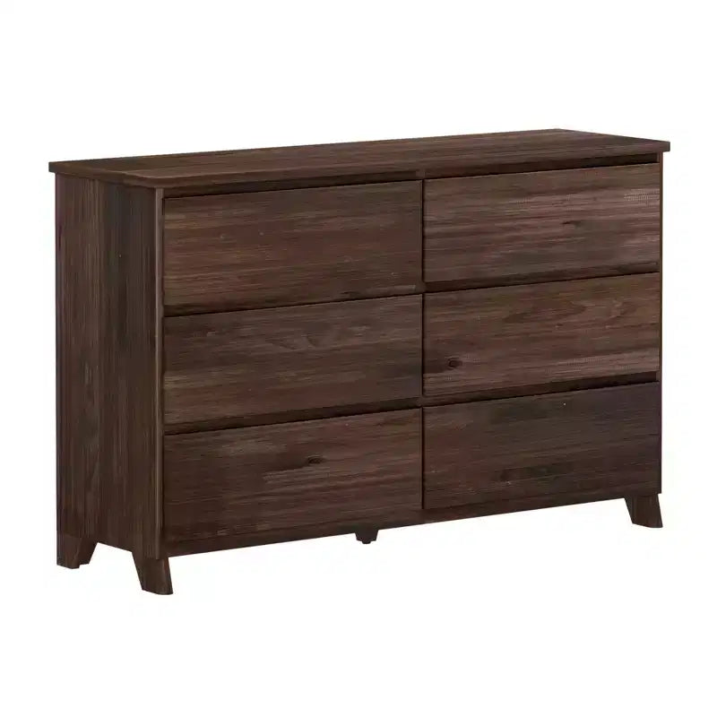 Cassettiera a 6 cassetti in legno massello stile rustico