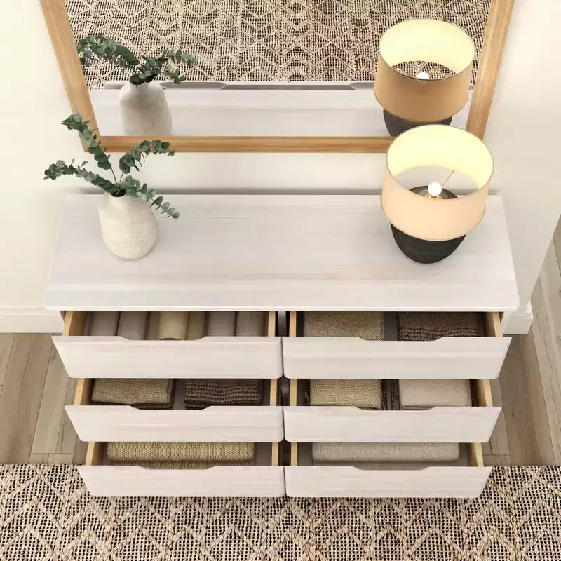Cassettiera a 6 cassetti in legno massello stile rustico