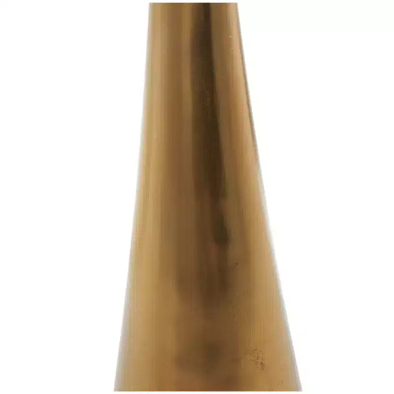 Tavolino d'appoggio con cono geometrico in alluminio e piano in vetro testurizzato 24 pollici