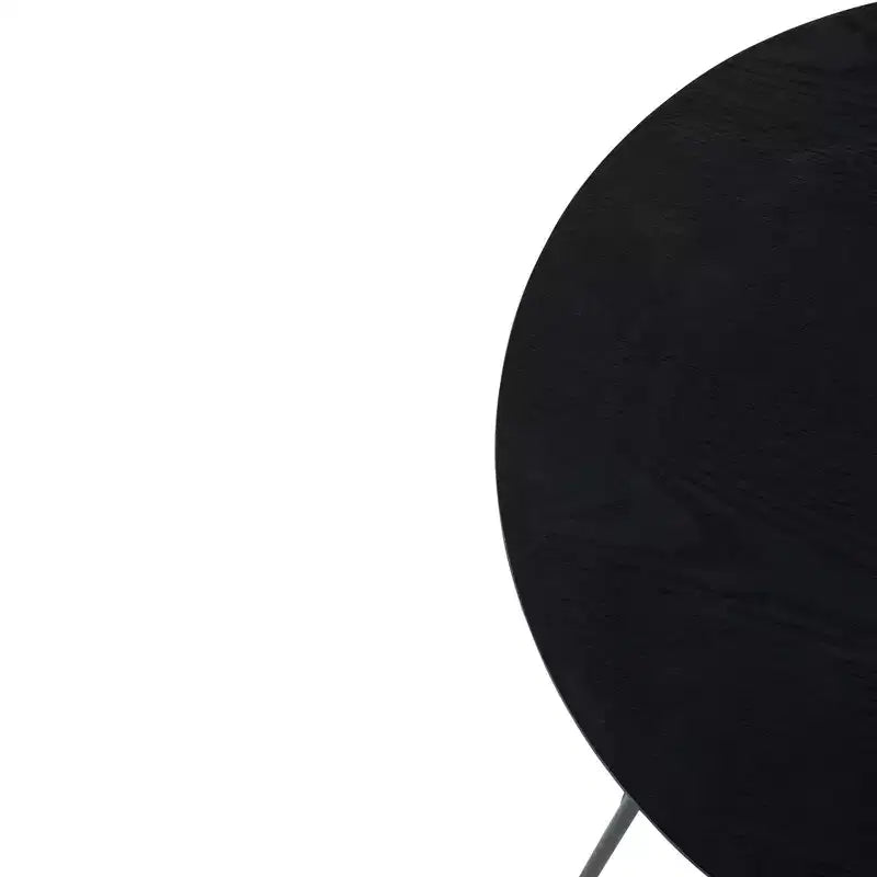 Tavolino Rossmore Rotondo in Legno Impiallacciato - Struttura in Acciaio Nero