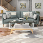 Tevi Modern 47-inch Glass Top 1-Shelf Coffee Table by Furniture of America