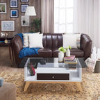 Tevi Modern 47-inch Glass Top 1-Shelf Coffee Table by Furniture of America