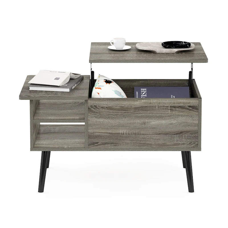 Tavolino da caffè Furinno Jensen con piano sollevabile e gambe in legno