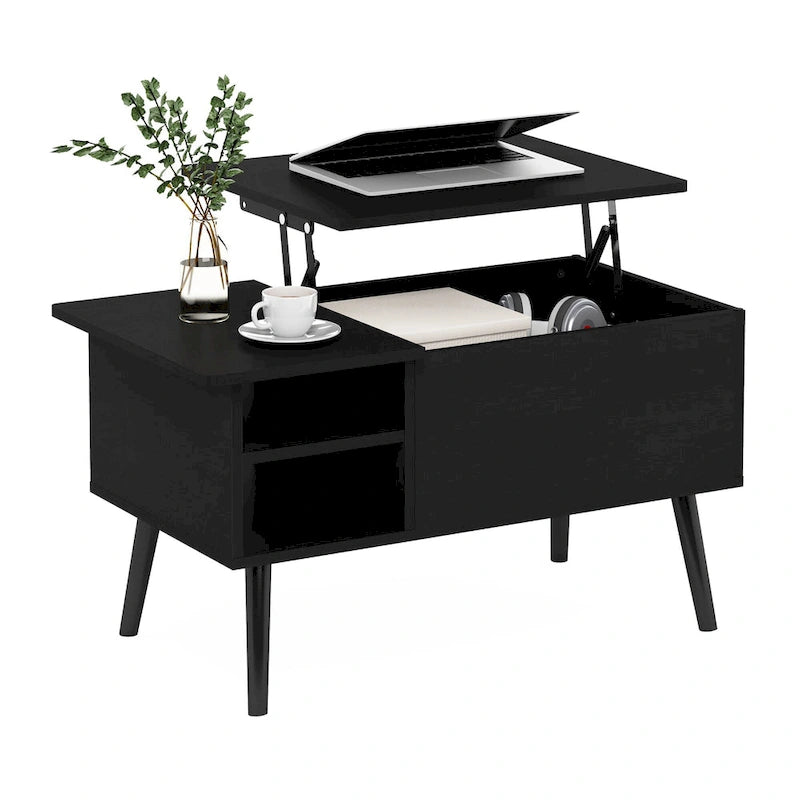 Tavolino da caffè Furinno Jensen con piano sollevabile e gambe in legno