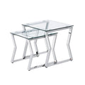 Morfell Contemporary 20-inch Glass Top 2-Piece Nesting Tables Set by Furniture of America