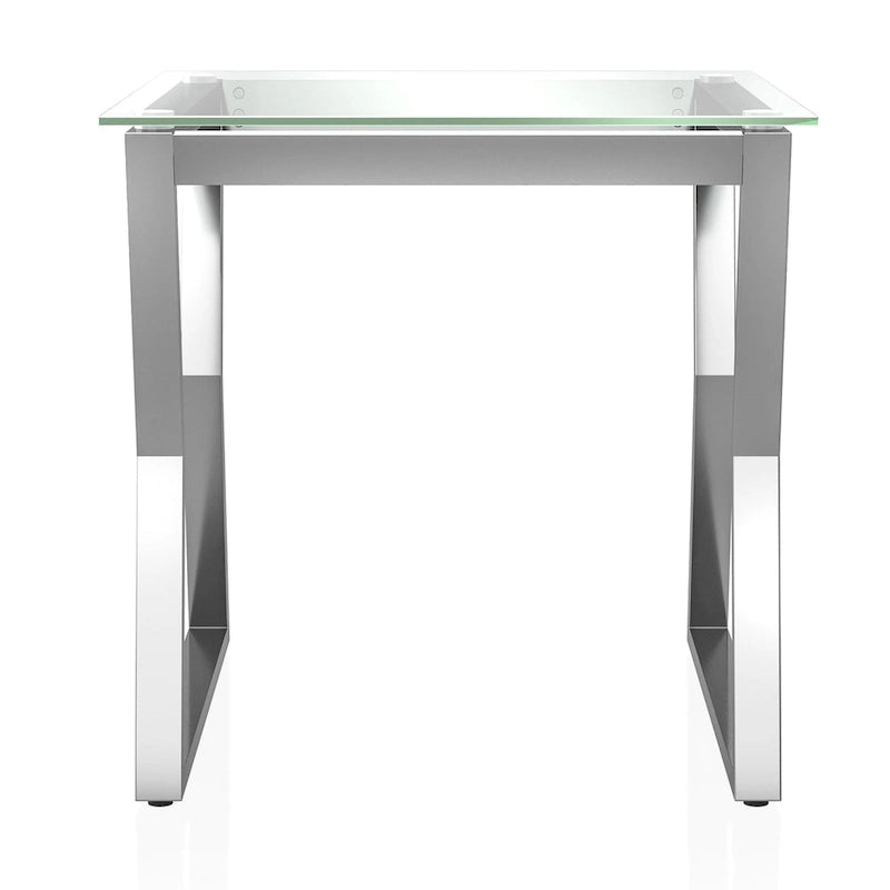 Morfell Contemporary 20-inch Glass Top 2-Piece Nesting Tables Set by Furniture of America