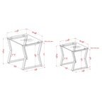 Morfell Contemporary 20-inch Glass Top 2-Piece Nesting Tables Set by Furniture of America