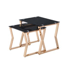 Morfell Contemporary 20-inch Glass Top 2-Piece Nesting Tables Set by Furniture of America