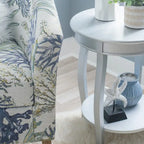Table ronde Pénélope blanche avec étagère