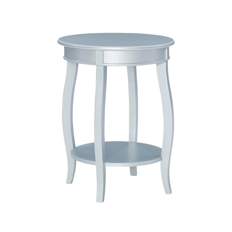 Table ronde Pénélope blanche avec étagère