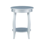 Table ronde Pénélope blanche avec étagère