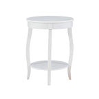 Table ronde Pénélope blanche avec étagère