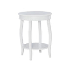 Table ronde Pénélope blanche avec étagère