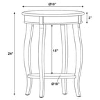 Table ronde Pénélope blanche avec étagère
