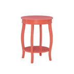 Table ronde Pénélope blanche avec étagère