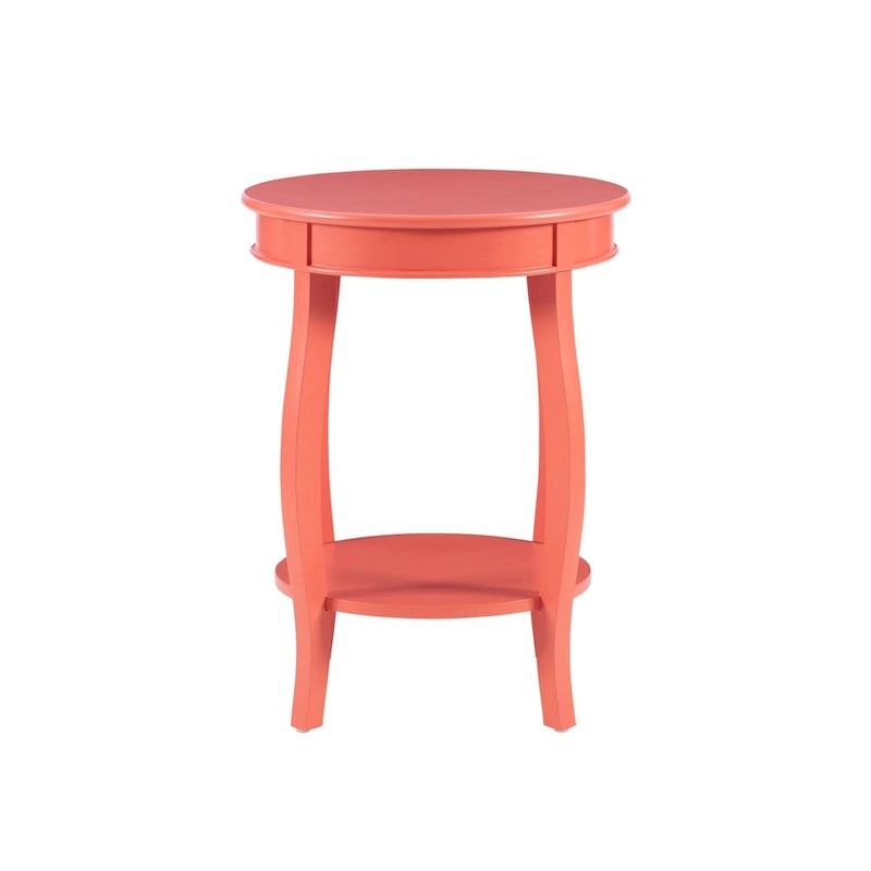 Table ronde Pénélope blanche avec étagère