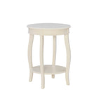 Table ronde Pénélope blanche avec étagère