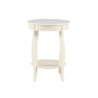 Table ronde Pénélope blanche avec étagère