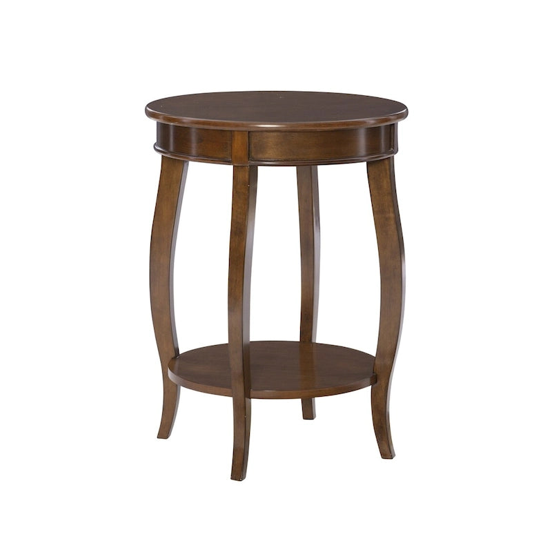 Table ronde Pénélope blanche avec étagère
