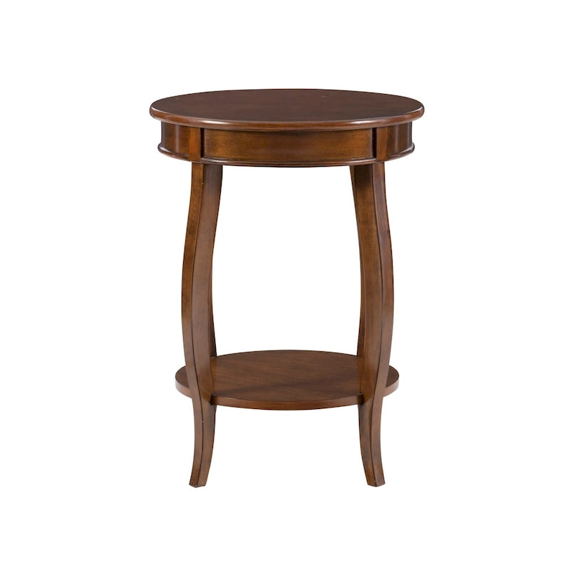Table ronde Pénélope blanche avec étagère