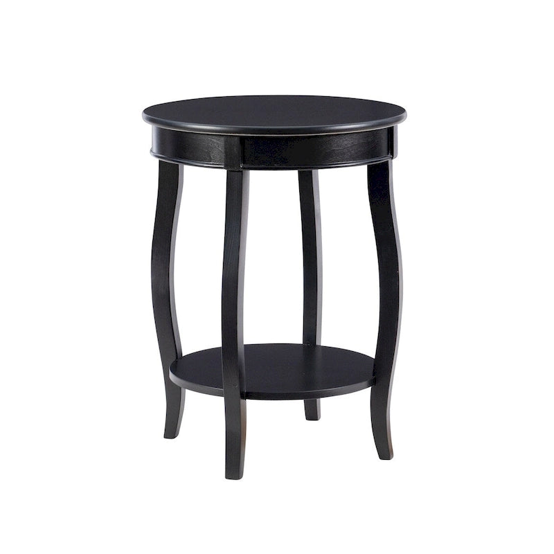 Table ronde Pénélope blanche avec étagère