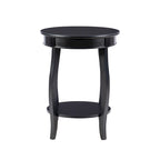 Table ronde Pénélope blanche avec étagère