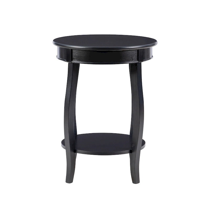 Table ronde Pénélope blanche avec étagère