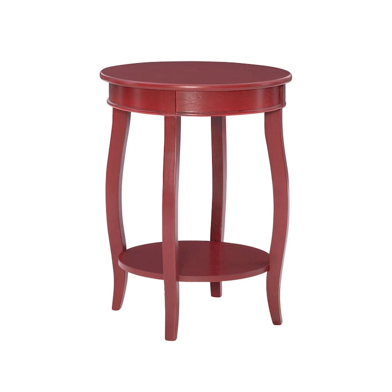 Table ronde Pénélope blanche avec étagère