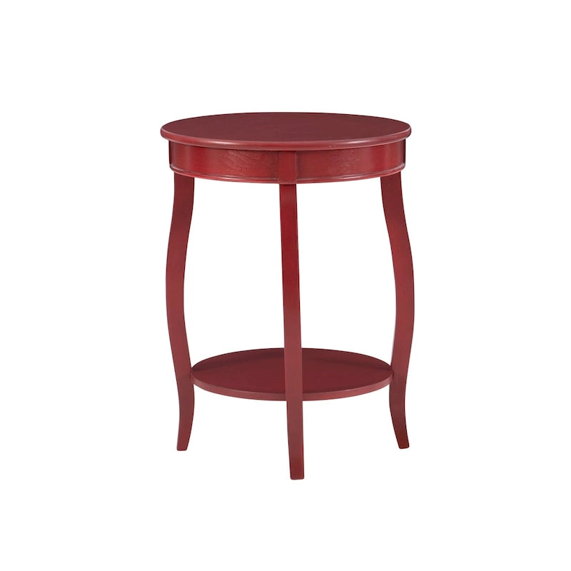 Table ronde Pénélope blanche avec étagère
