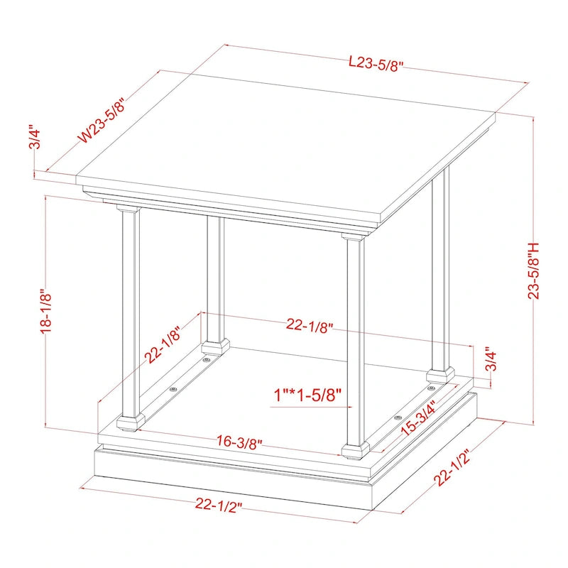Tavolino Marcin Transitional da 24 pollici a 1 ripiano di Furniture of America