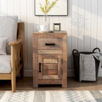 Tavolino Anaisha Rustico in Legno Massello Tonalità Calda Naturale 58 cm con Contenitore di Furniture of America