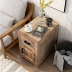 Tavolino Anaisha Rustico in Legno Massello Tonalità Calda Naturale 58 cm con Contenitore di Furniture of America