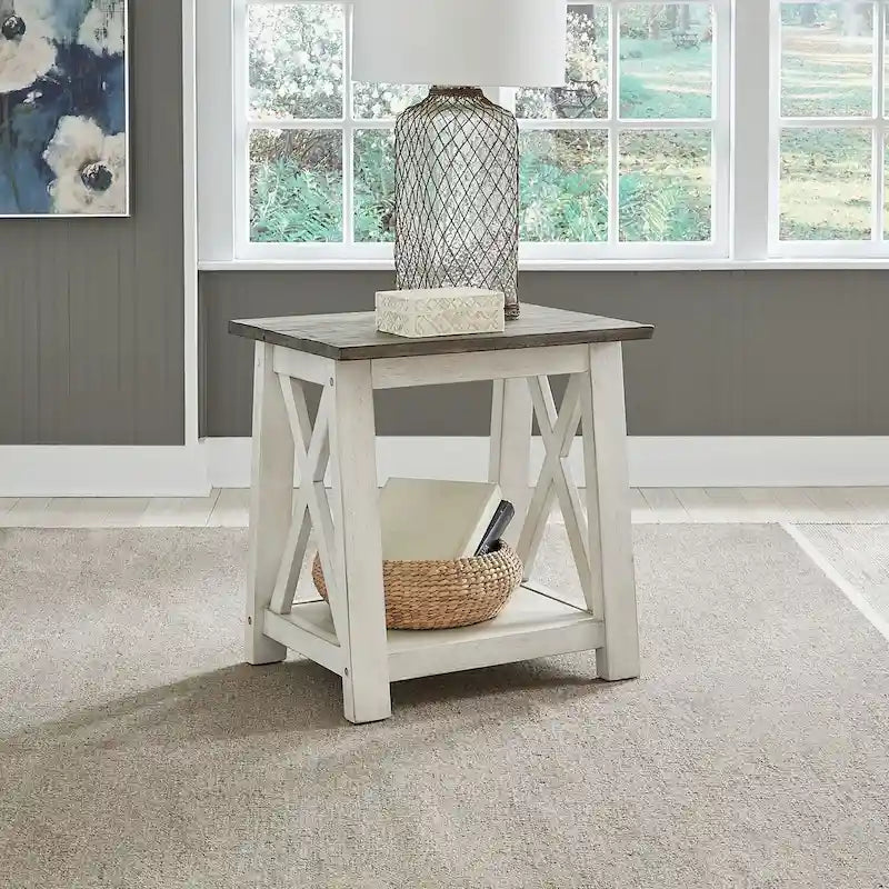 Table d'appoint Laurel Bluff Blanc antique