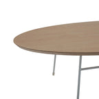 Tavolino da caffè Rossmore moderno ovale con struttura in acciaio verniciato a polvere bianco per casa, ufficio, soggiorno, camera da letto