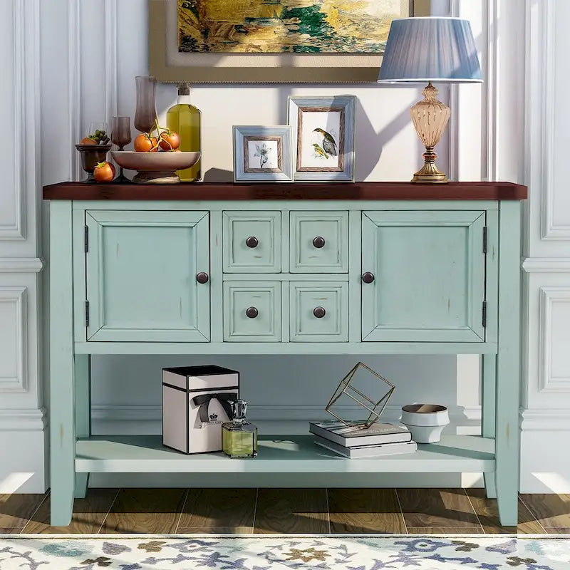Table console bahut moderne avec étagère inférieure