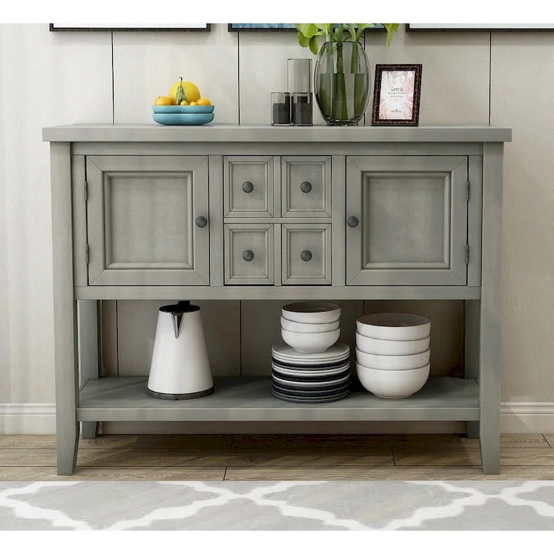 Table console bahut moderne avec étagère inférieure