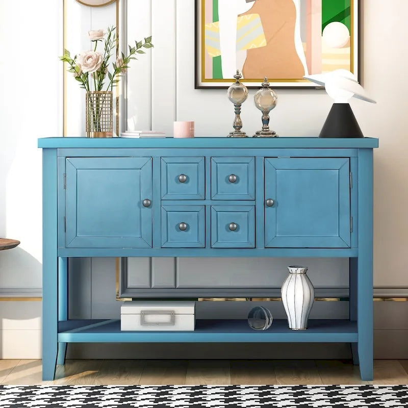 Table console bahut moderne avec étagère inférieure