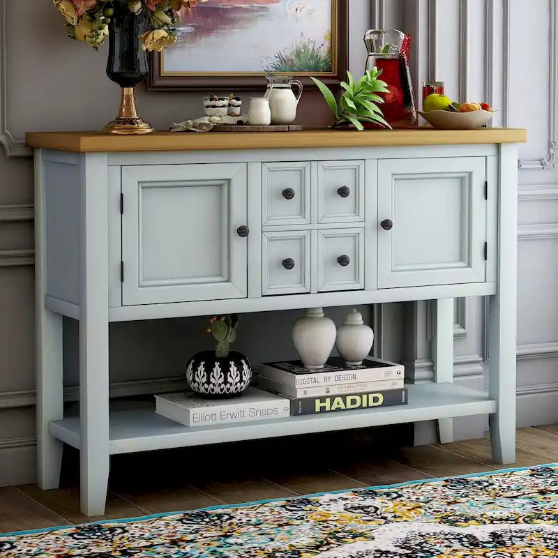 Table console bahut moderne avec étagère inférieure