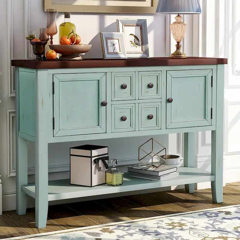 Table console bahut moderne avec étagère inférieure